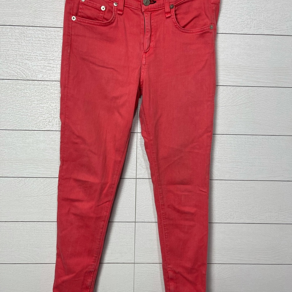 Rag & Bone Size 27 Coral Zipper Capri - Picture 3 of 9